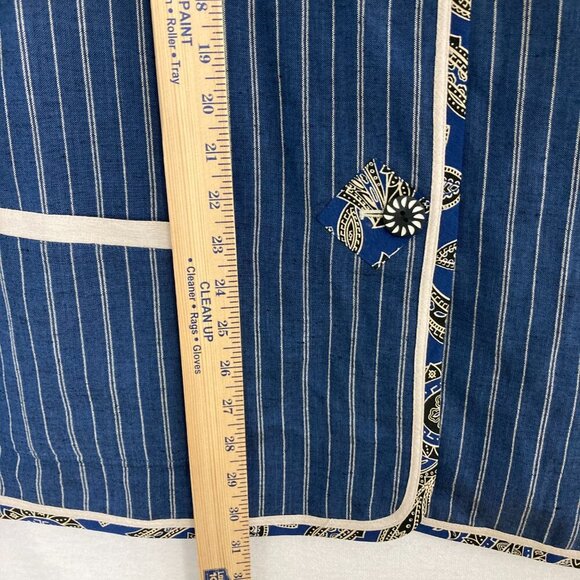 Koos Of Course! Blue Striped Linen Blend Artsy Boho Button Jacket size 2X - Picture 5 of 9